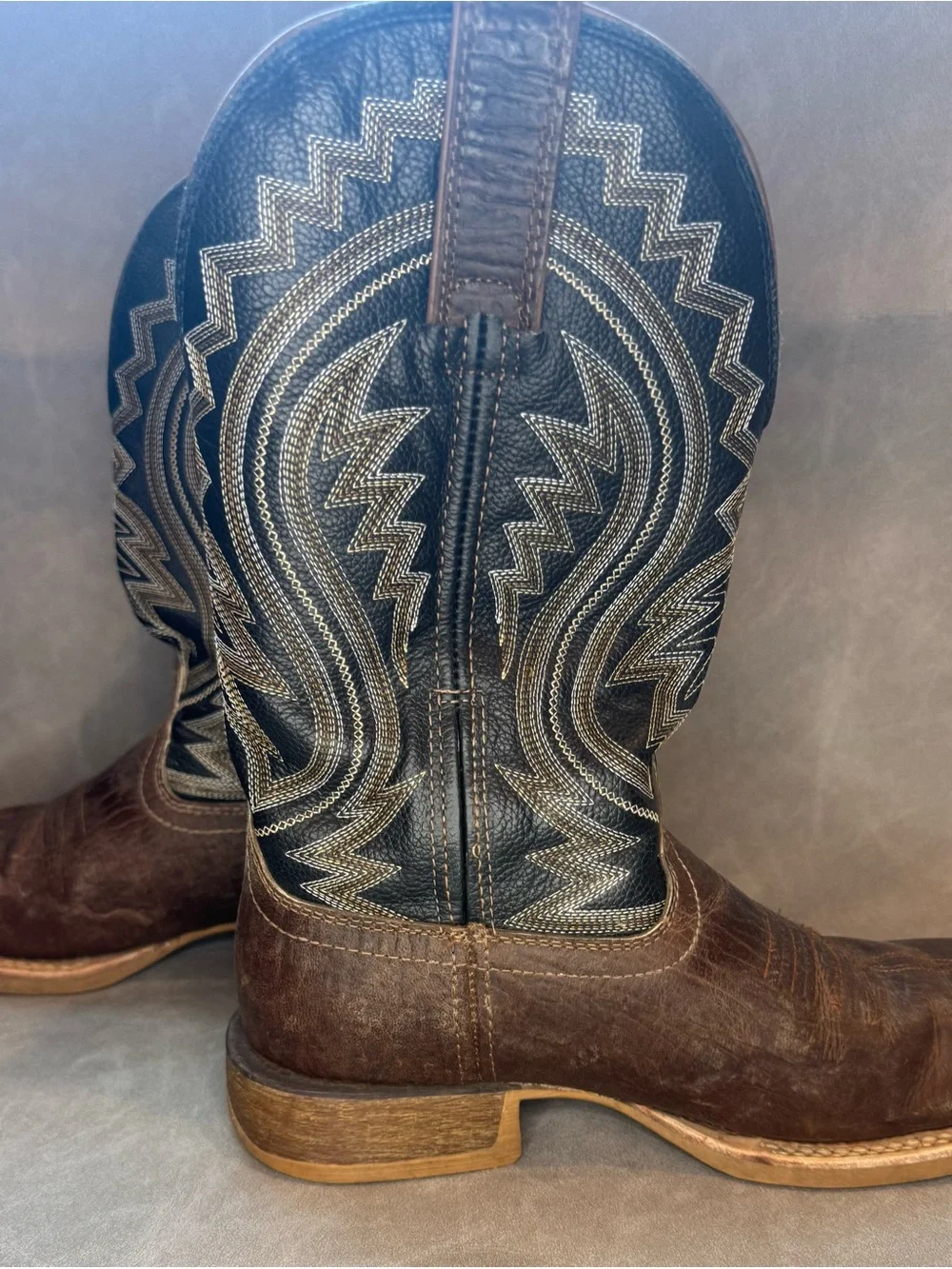 Durango Rebel Pro Western Cowboy Boots Brown Black Men’s 9M Square Toe DDB0292